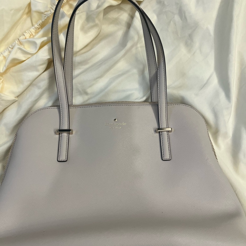 kate spade Pale Gray Saffiano Dome Tote